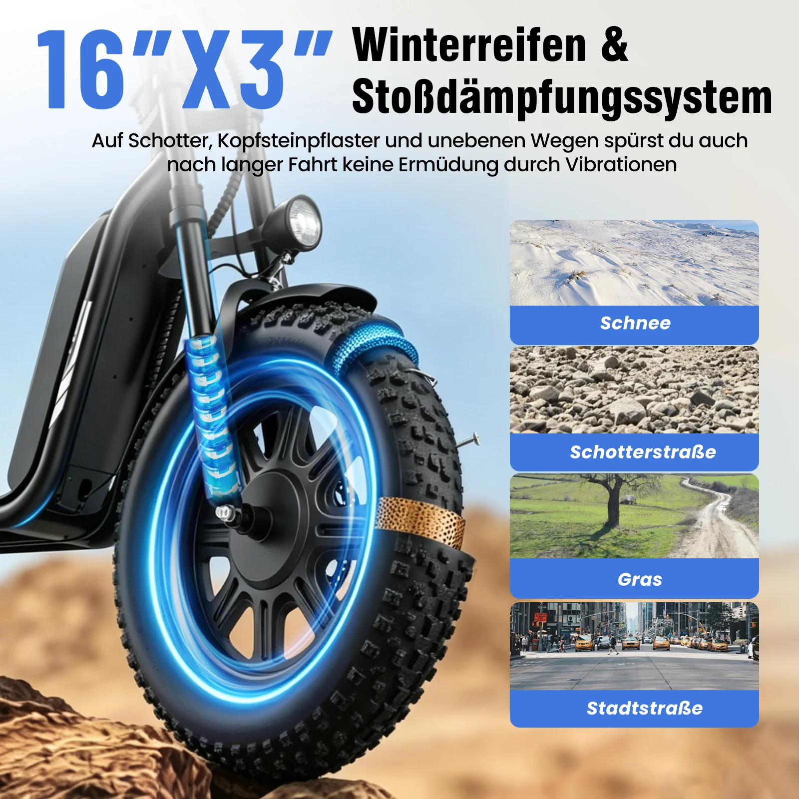 iScooter F7 High-Performance E-Scooter mit 16" Offroad-Reifen für Erwachsene - Image 4