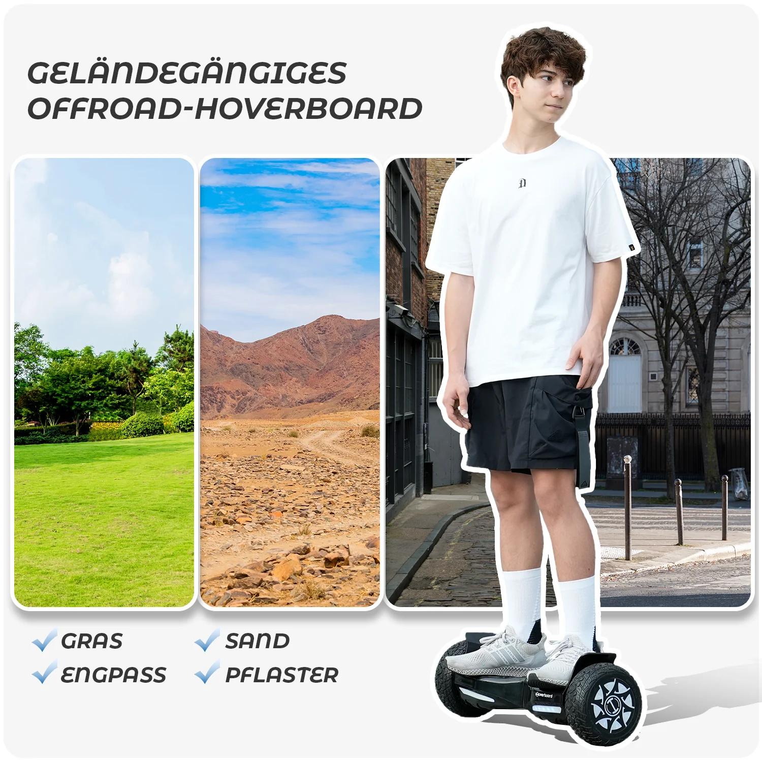iHoverboard H8/H8MAX LED Schwarz Hoverboard Gelände 8.5" - Image 11