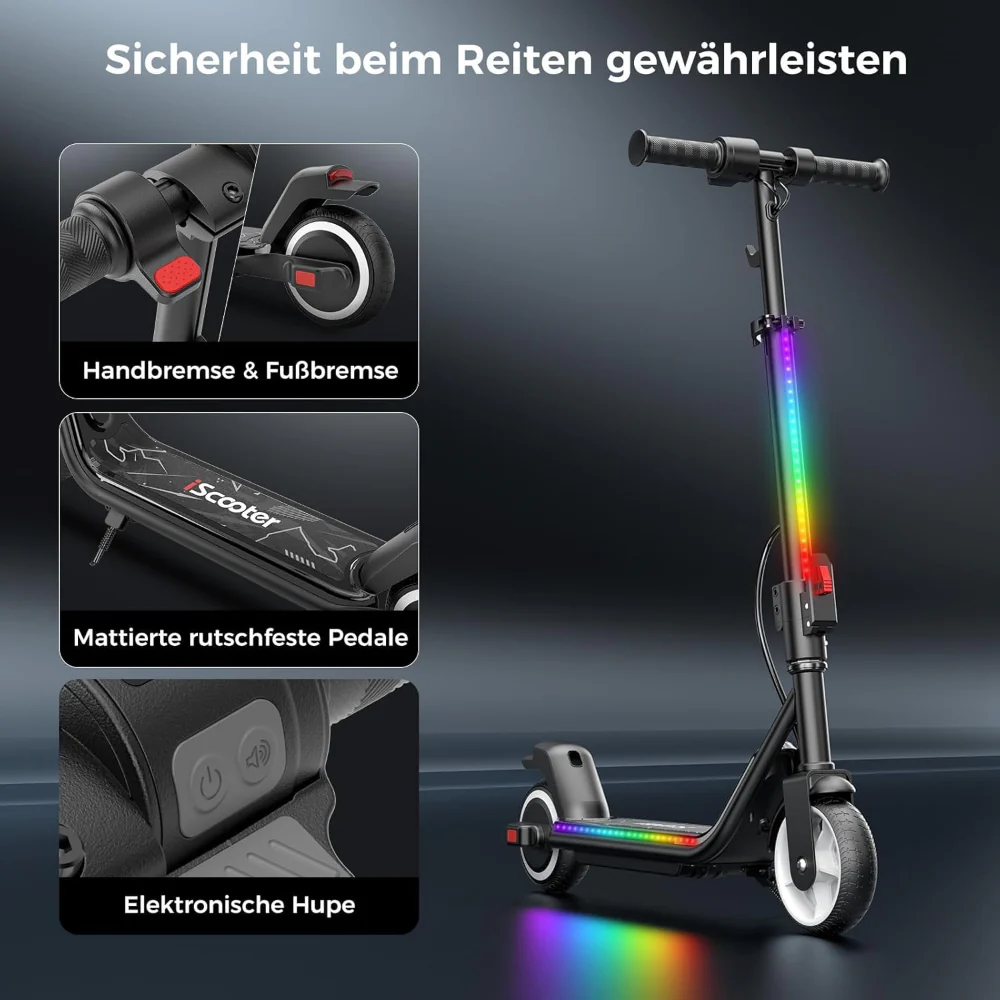 iScooter iK3Max Kinder E-Scooter 6″ mit LED & 3 Geschwindigkeiten - Image 9