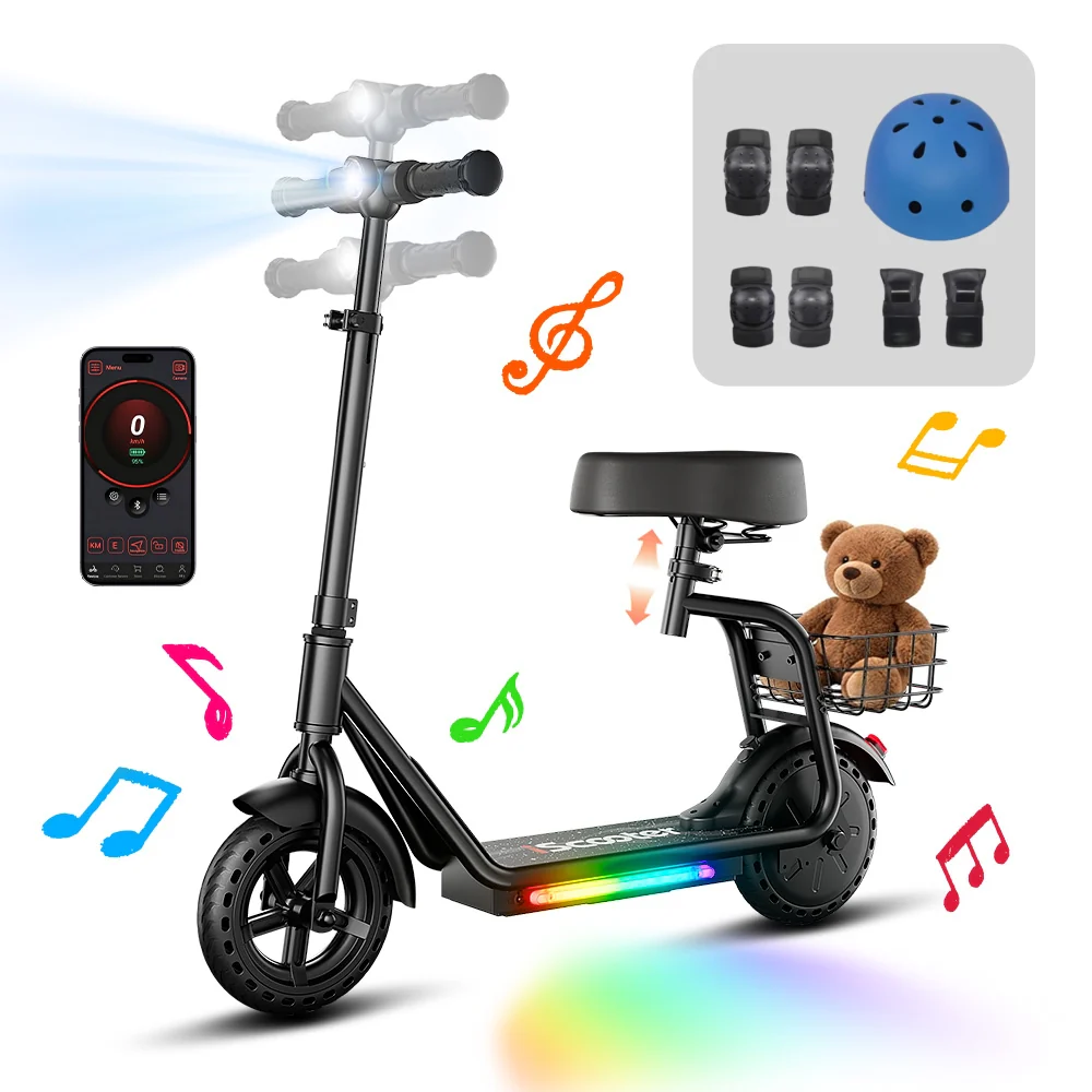 iScooter iK7 2-in-1 Kinder E-Scooter mit abnehmbarem Sitz & Korb - Image 14