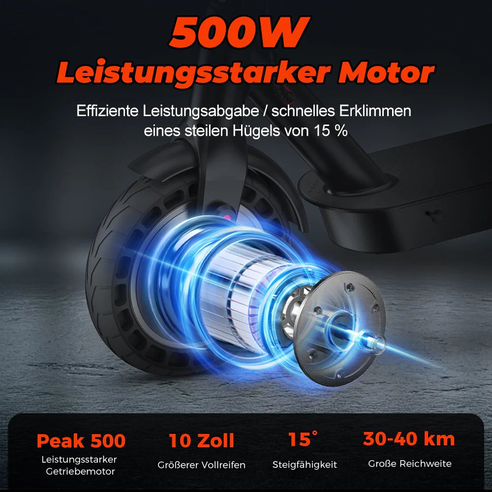 iScooter 500W 10" E9TMax E-Scooter Mit Straßenzulassung (ABE,eKFV) - Image 4
