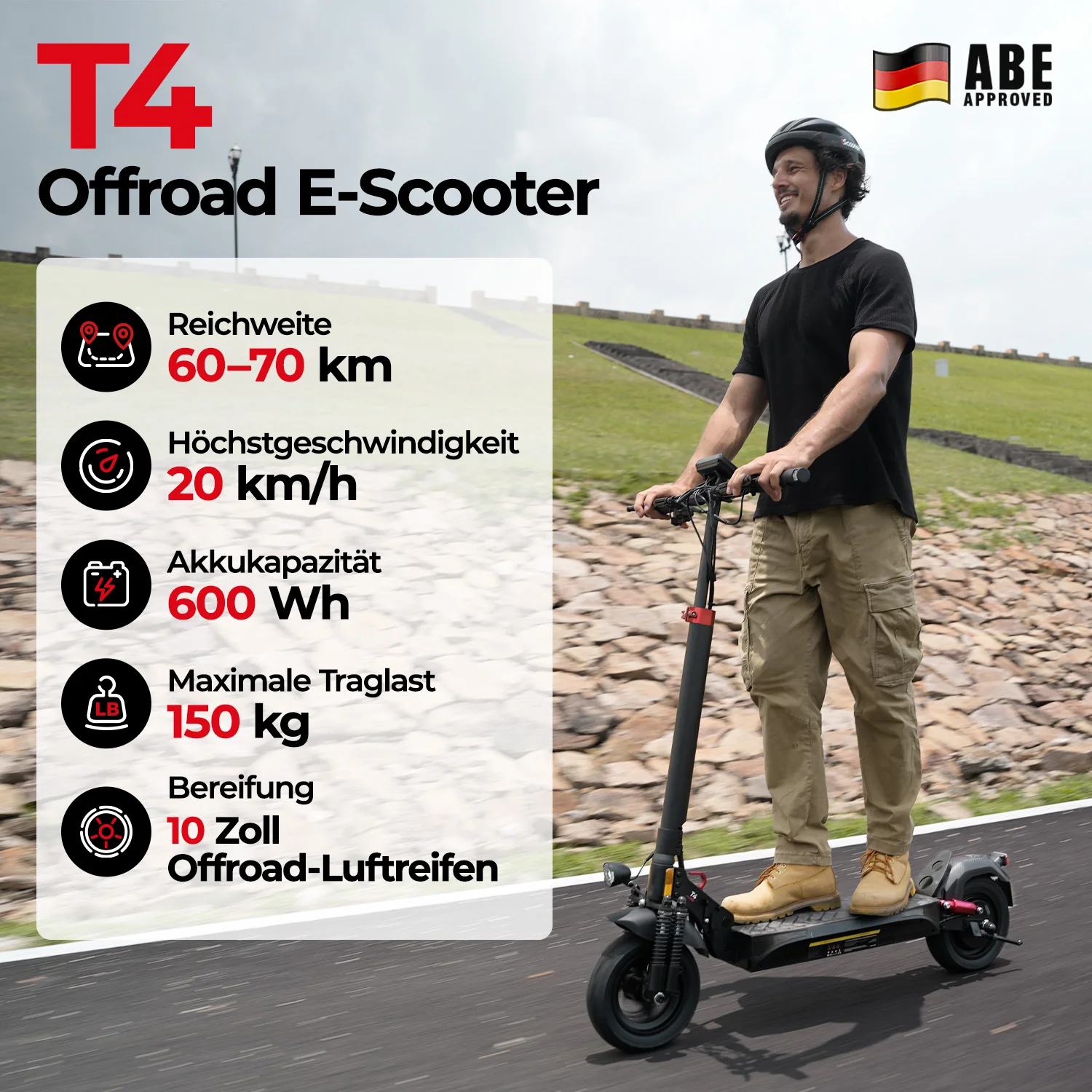 iScooter T4 Offroad E-Scooter Mit Straßenzulassung (ABE/eKFV) - Image 4