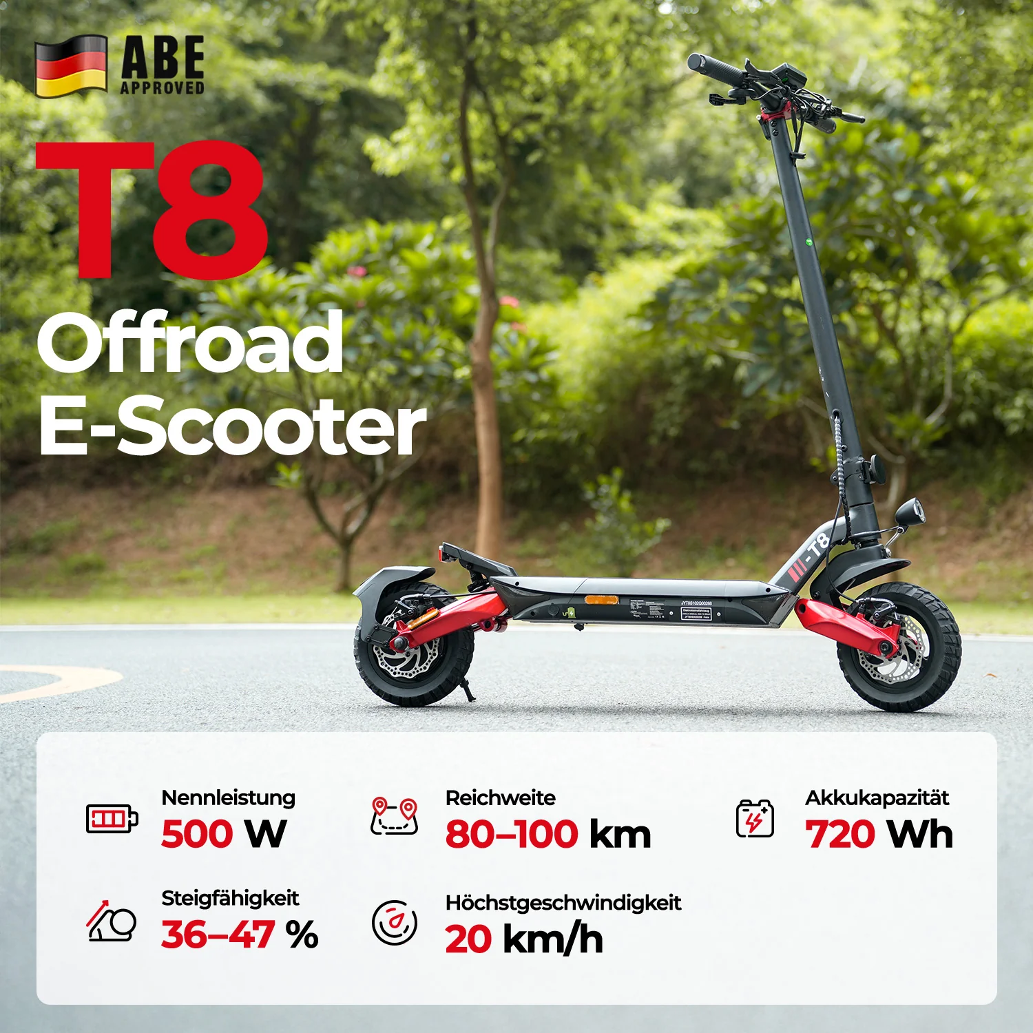 iScooter T8 Offroad E-Scooter Mit Straßenzulassung (ABE/eKFV) - Image 3