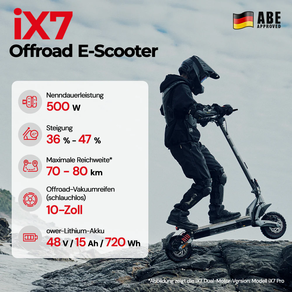 iScooter iX7 Offroad E-Scooter mit Straßenzulassung - Image 3