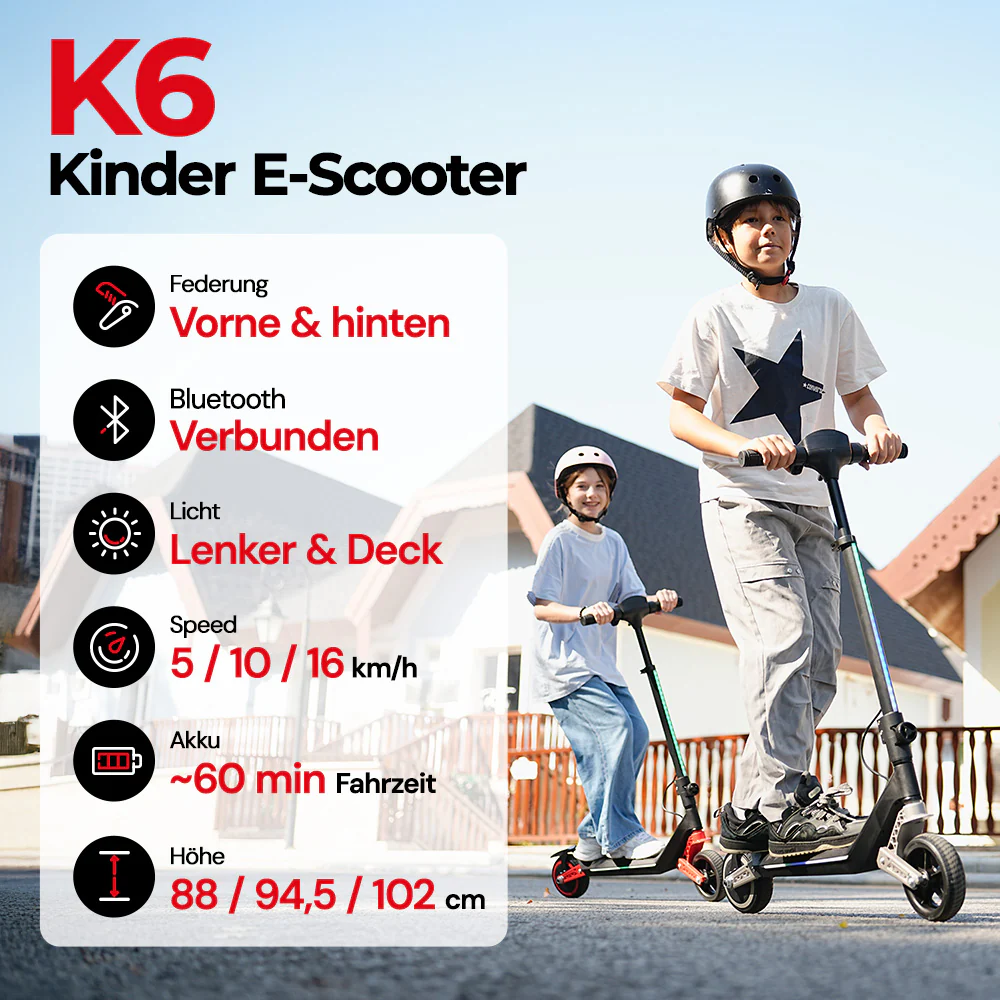 iScooter K6 Kinder E-Scooter mit Doppelfederung - Image 2